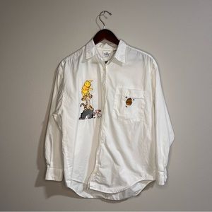 Vintage Disney Pooh Tiger embroidered size Large button down